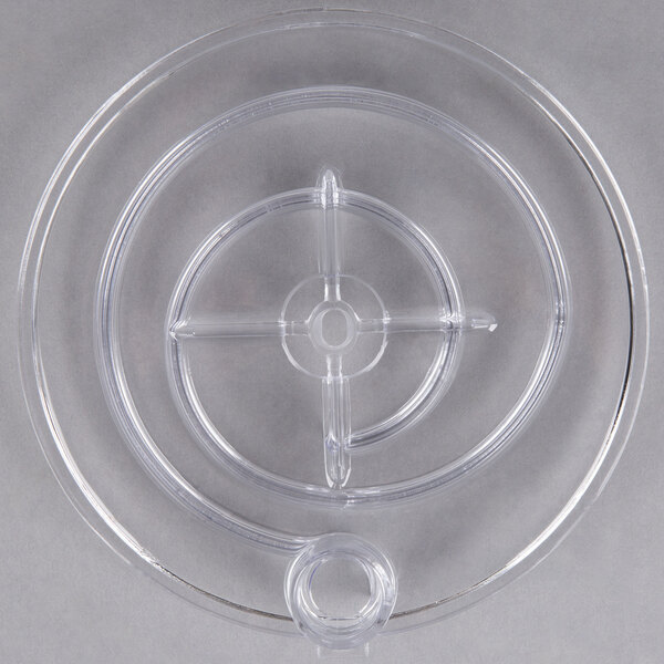 A clear plastic cover with holes for Grindmaster Cecilware refrigerated beverage dispenser pump.