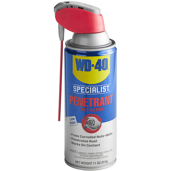 A can of WD-40 lubricant spray with a Smart Straw.