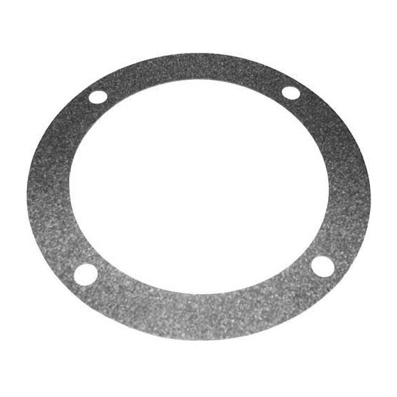 A grey circular gasket with holes.