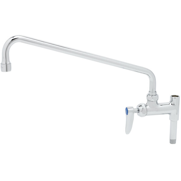 A T&S chrome add-on faucet with Cerama cartridges and a swing nozzle.