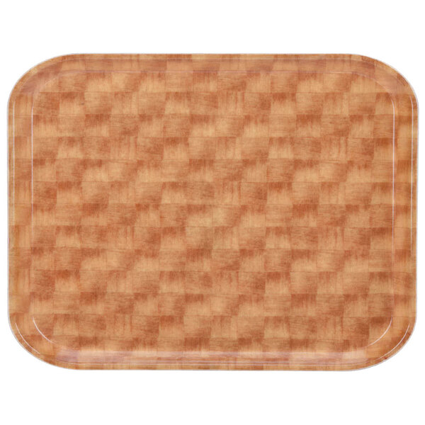 A close-up of a rectangular Cambro tray with a basketweave pattern.