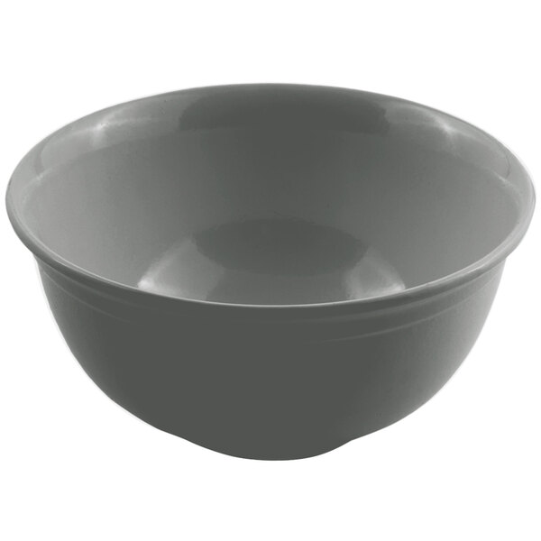 A Bon Chef platinum gray sandstone finish round bowl on a white background.
