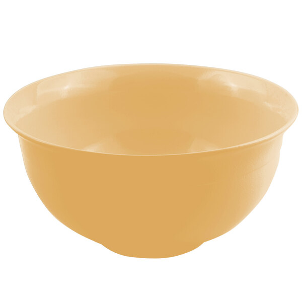 A Bon Chef cast aluminum tulip bowl with a ginger sandstone finish.