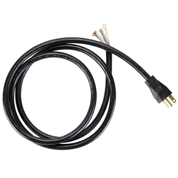 A black Nemco cord set with white and gray wires and a plug.