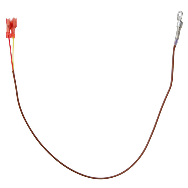 A wire with red and yellow connectors.