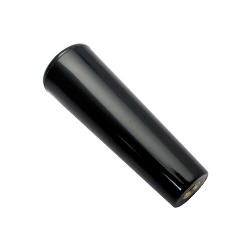 A black cylindrical handle with a metal screw.