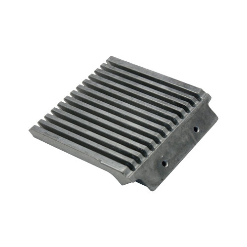 A metal piece with four holes on it, the Nemco 55301 Right Support Block.