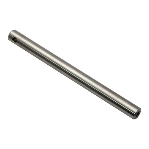 A stainless steel long metal rod with holes.