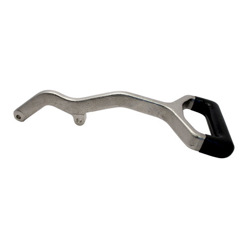 A silver Nemco Easy FryKutter handle with a black plastisol grip.