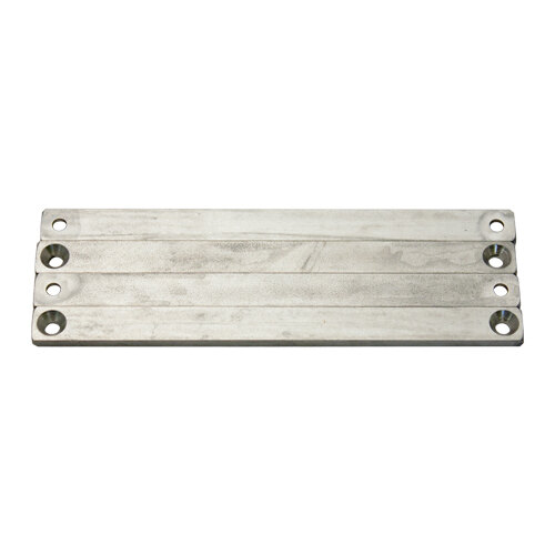 A metal plate with holes.