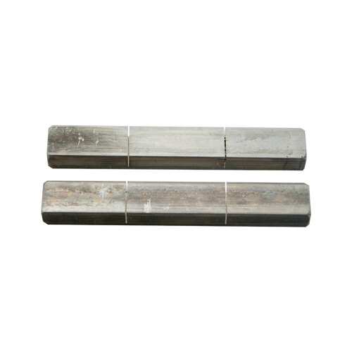 Two metal bars with a silver finish.