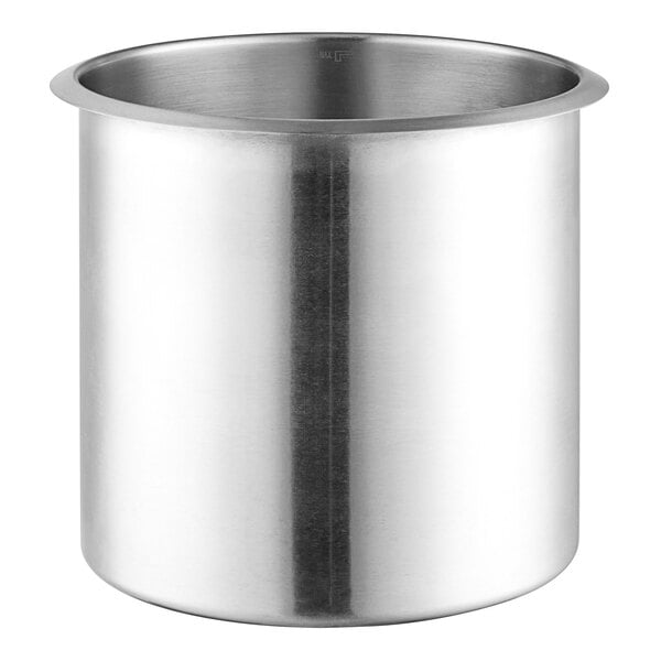 An Avantco stainless steel Bain Marie pot with a lid.