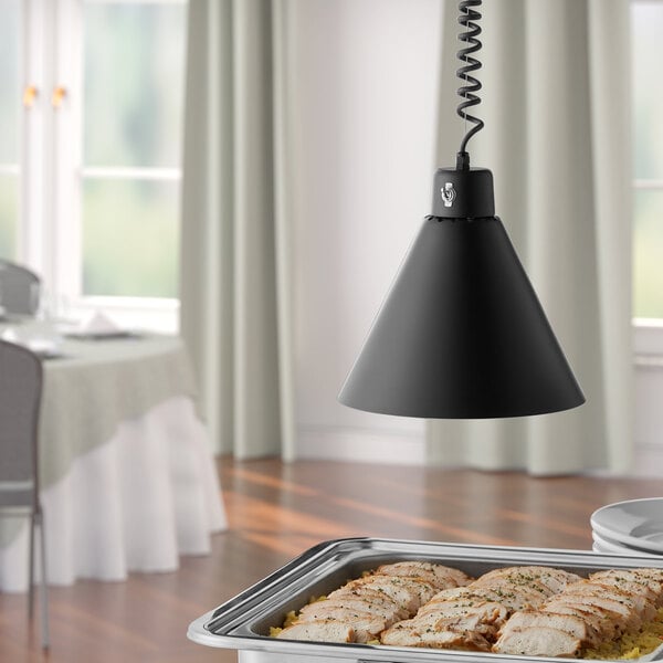 Hanson Heat Lamps 400-RET-B Retractable Cord Ceiling Mount Heat Lamp with Black Finish