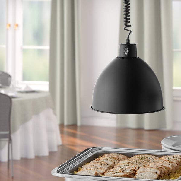 Hanson Heat Lamps 800-RET-B Retractable Cord Ceiling Mount Heat Lamp with Black Finish
