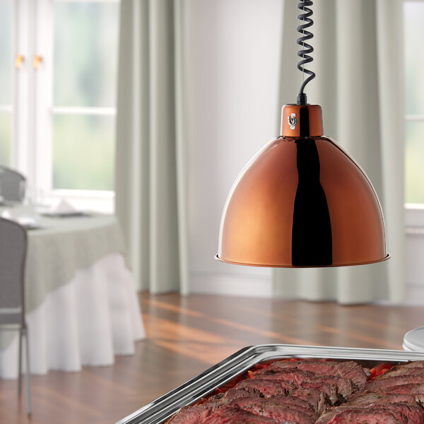 Hanson Heat Lamps 800-RET-SC Retractable Cord Ceiling Mount Heat Lamp with Smoked Copper Finish