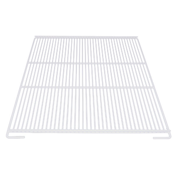 A white metal grid shelf from True.