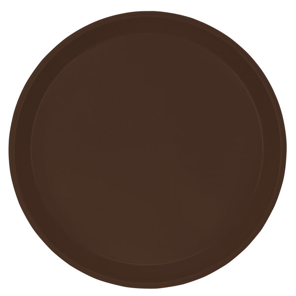 A close-up of a brown Cambro tray.