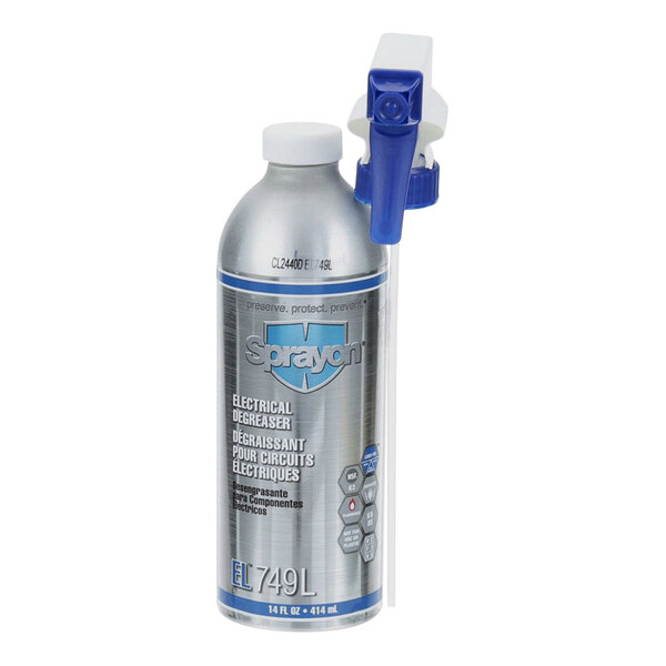 A silver can of All Points Electrical Cleaner and Degreaser with a blue lid and sprayer.