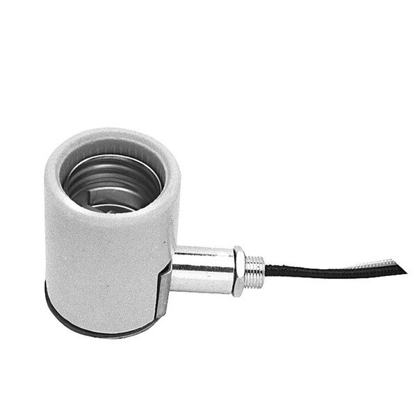 A white metal All Points ceramic lamp holder.