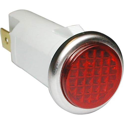 A red light on a white background.