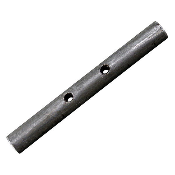 A close-up of an All Points 3 3/4" door hinge pin, a metal rod with holes on the end.