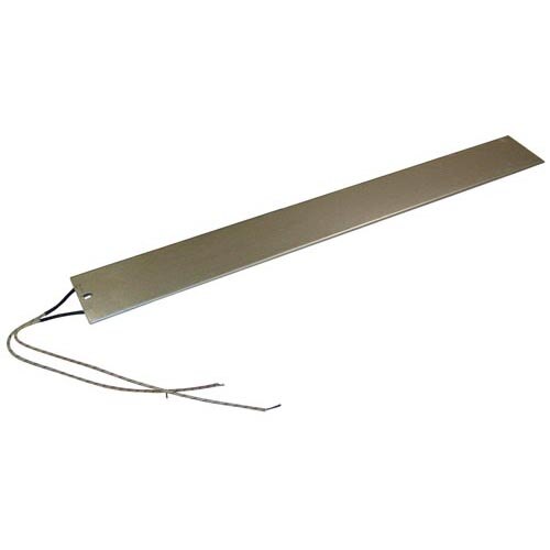 A long rectangular metal strip with a wire attached to it.