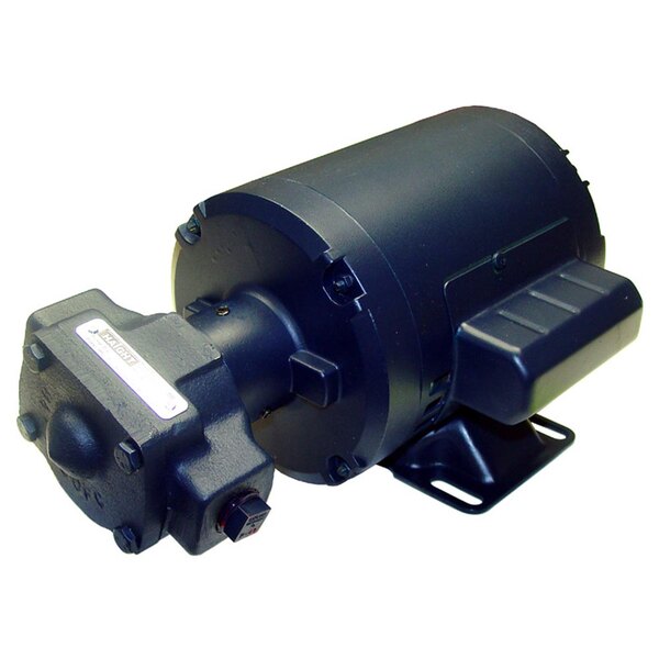 A black electric motor pump assembly with a white background.