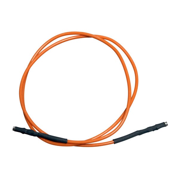An orange cable with 1/8" female black push-ons.