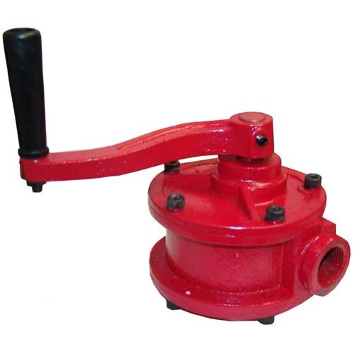 An All Points red metal valve with a black handle.