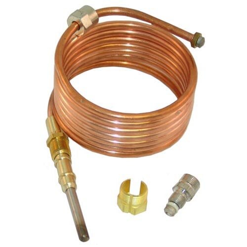 A 72" long copper coil with metal connectors on each end.