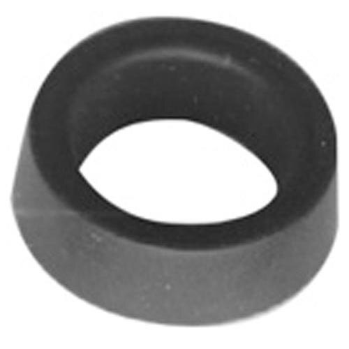 A black rubber oval with a hole in the middle.