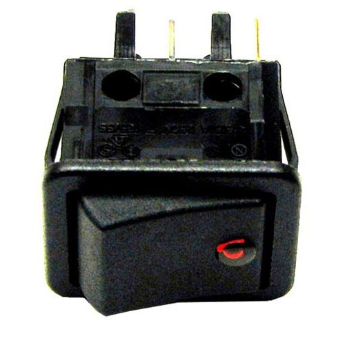 A black All Points On/Off rocker switch with a red light.