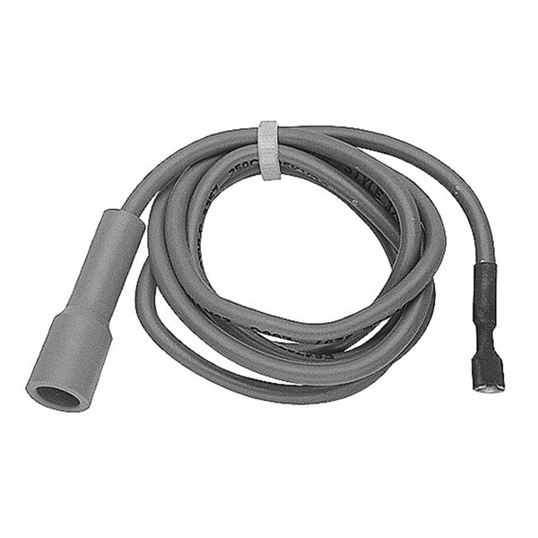 A grey cable with a white connector and a black end.