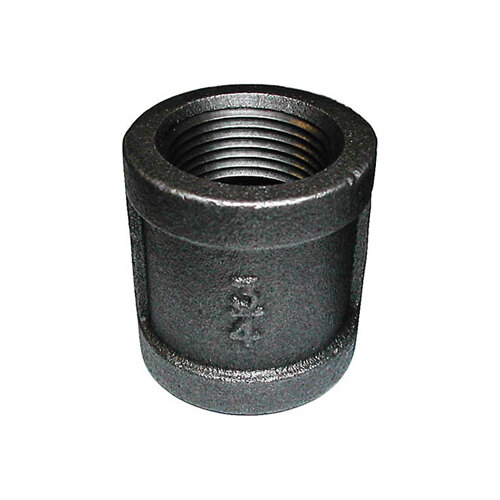 An All Points 3/4" FPT black threaded pipe coupling.