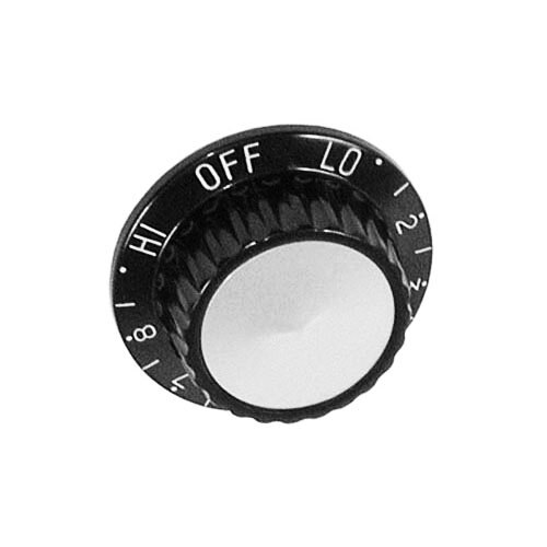 A close-up of a black and white All Points Infinite Control Dial with white text.
