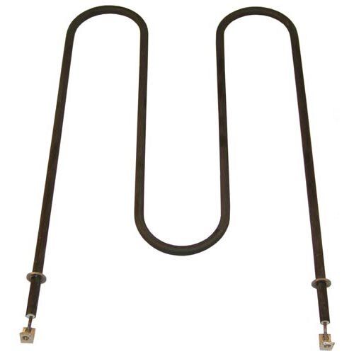 A pair of metal heating elements with black metal caps.