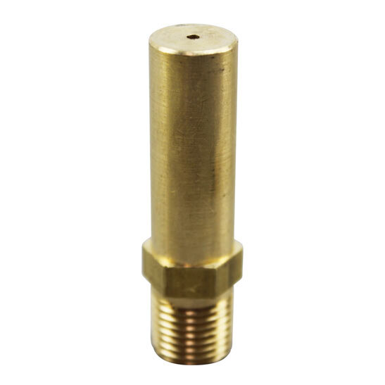 A gold metal cylinder with a 1/4" MPT thread.