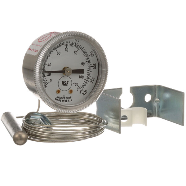 An All Points thermometer with a metal housing and a wire.