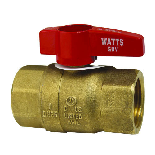 A close-up of an All Points brass gas ball valve with a red handle.