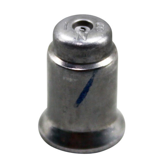 A metal All Points pilot orifice with a silver bottom and blue top.