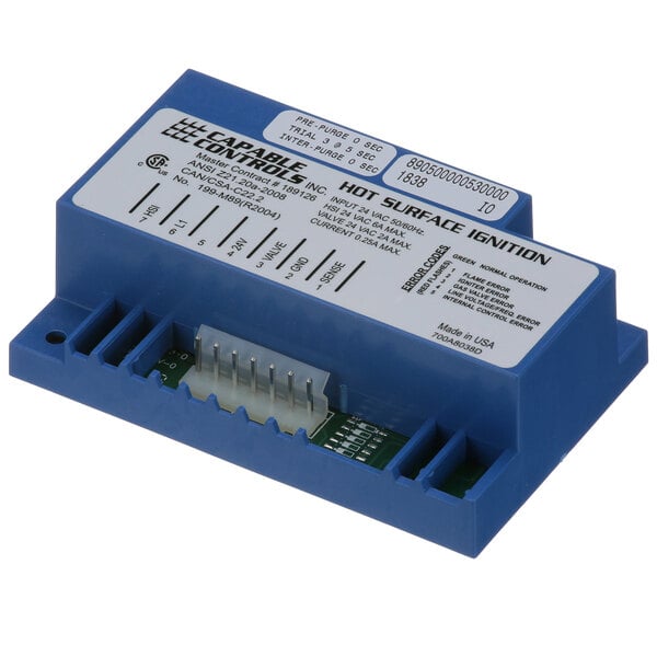 A blue electronic All Points 24V Ignition Control Module.