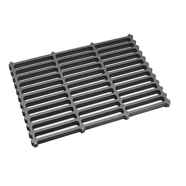 A grey metal All Points bottom broiler grate with lines.