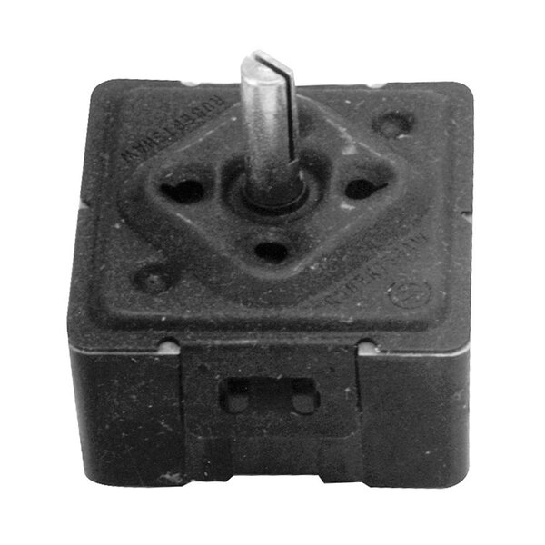 A black square All Points infinite control switch with a metal rod.