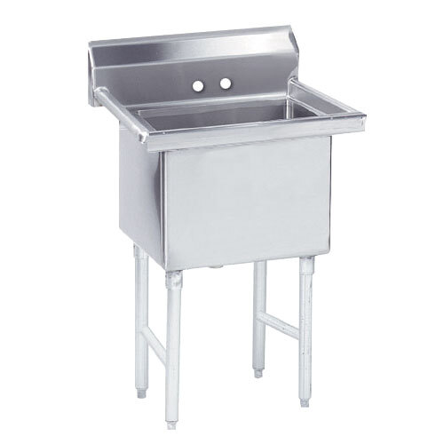 An Advance Tabco stainless steel one compartment pot sink with a drain.