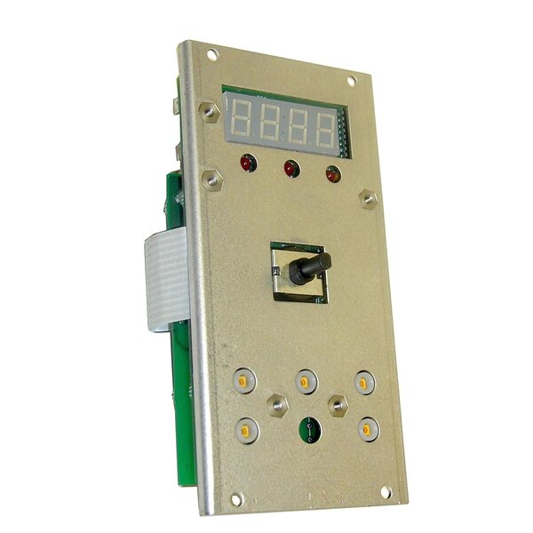 A silver rectangular All Points solid state digital oven controller with a digital display showing white numbers on a green background.