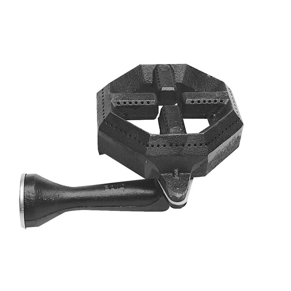 A black metal All Points cast iron burner assembly with a handle.
