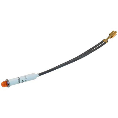 An orange and white cable with a black connector attached to a white All Points 38-1200 signal light.