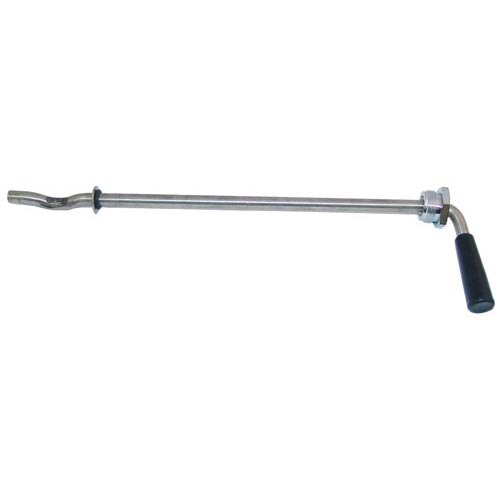 A long metal rod with a black and white twist handle.