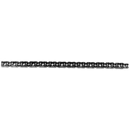 A long metal chain with a black handle.