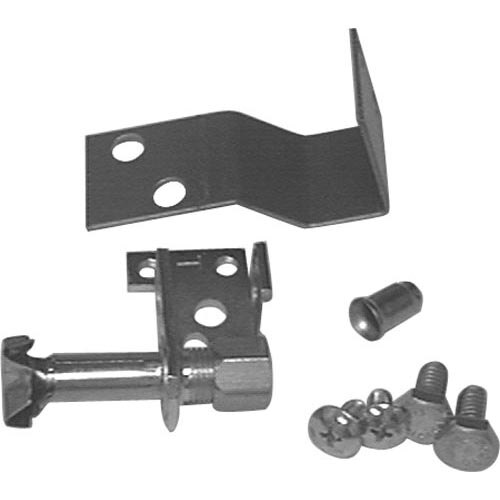 A metal piece with a bracket and screws for a pilot assembly.